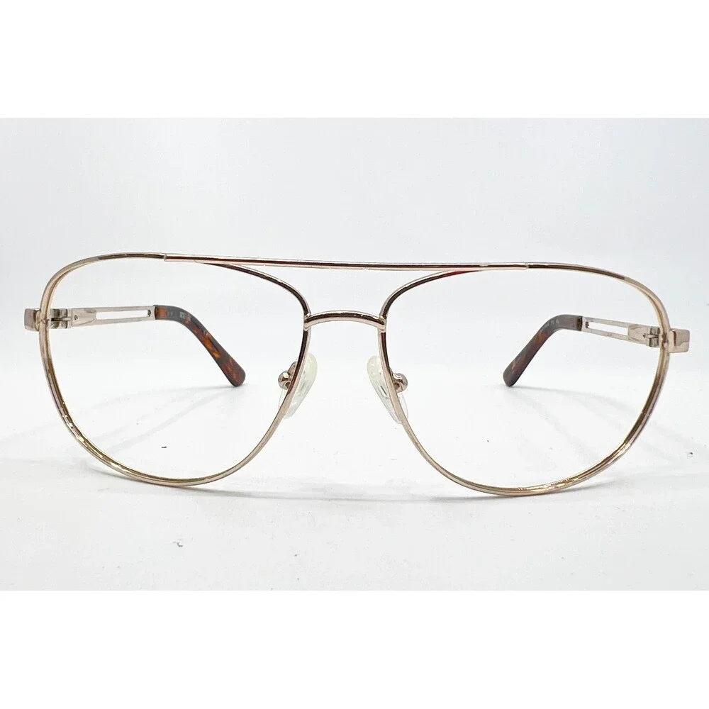 Kenneth Cole Reaction Eyeglass Frames Gold Aviator Double Bridge KC1069 63mm